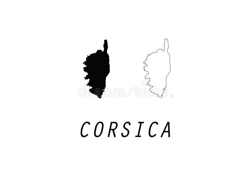 Korsika Insel Autoaufkleber Landkarte Corsica Sticker Map Schwarz 5 cm 