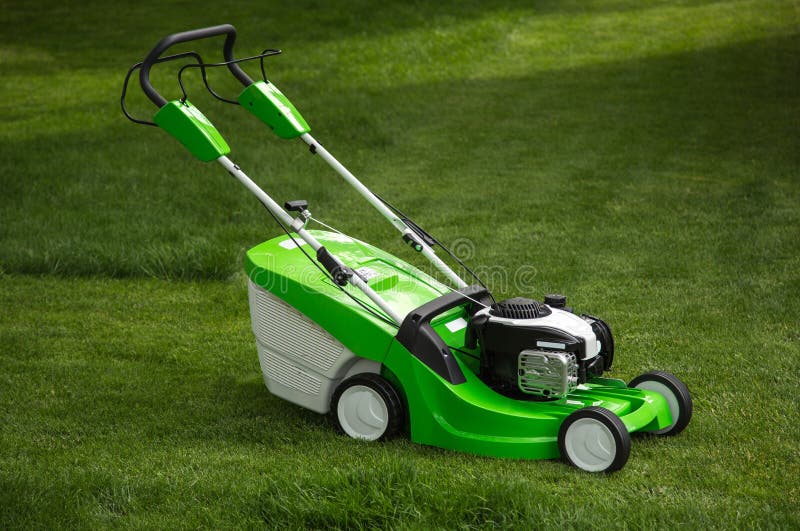 Cortacésped Verde En Césped Verde Foto de archivo Imagen de color