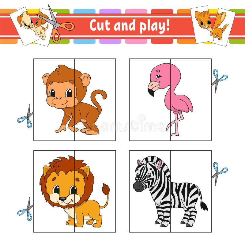 Cortar E Jogar Jogos De Puzzle Para Crianças Alpaca Ilustração do Vetor -  Ilustração de cartoon, letras: 262243809