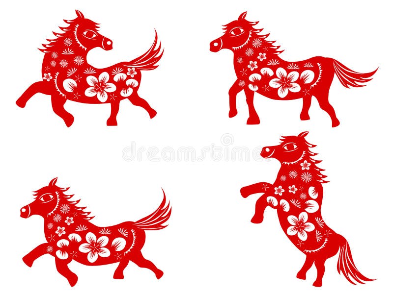 Corte chino del caballo-papel libre illustration Corte chino del caballo-papel libre illustration