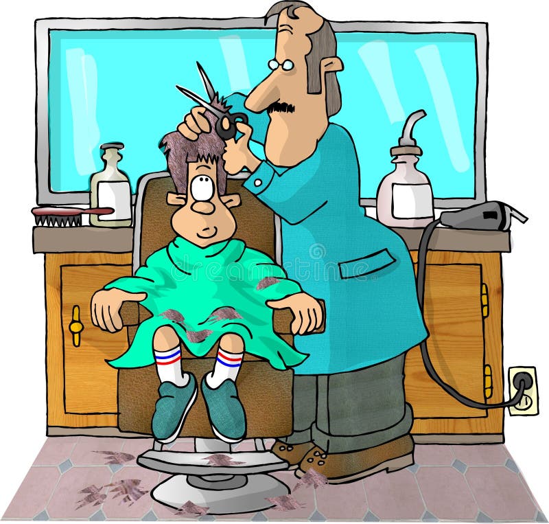 Corte de cabelo ilustração do vetor Corte de cabelo ilustração do vetor