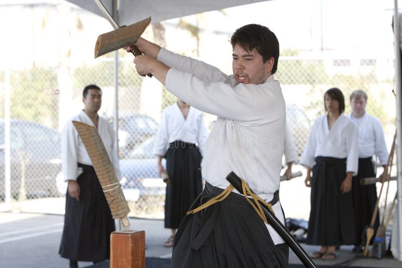 Corte De Espada De Shinkendo Foto de archivo editorial Imagen de