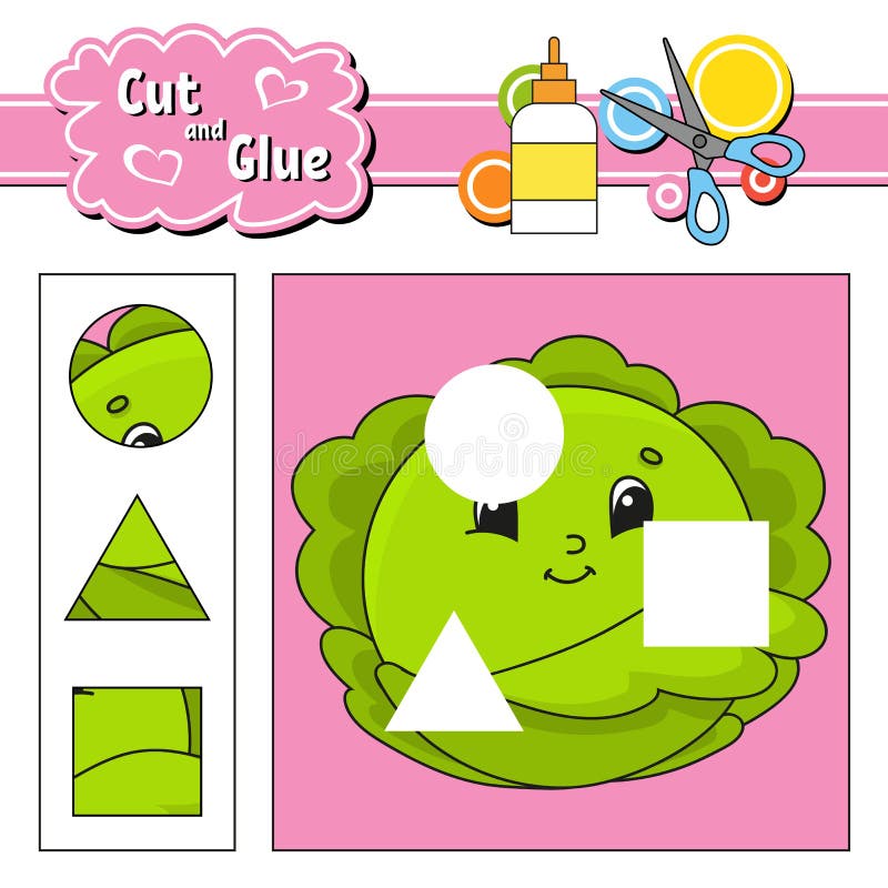 Quebra-cabeça para bebês cartões flash de nível fácil corte e jogue  planilha de atividades coloridas jogo para personagens de desenho animado  infantil ilustração em vetor