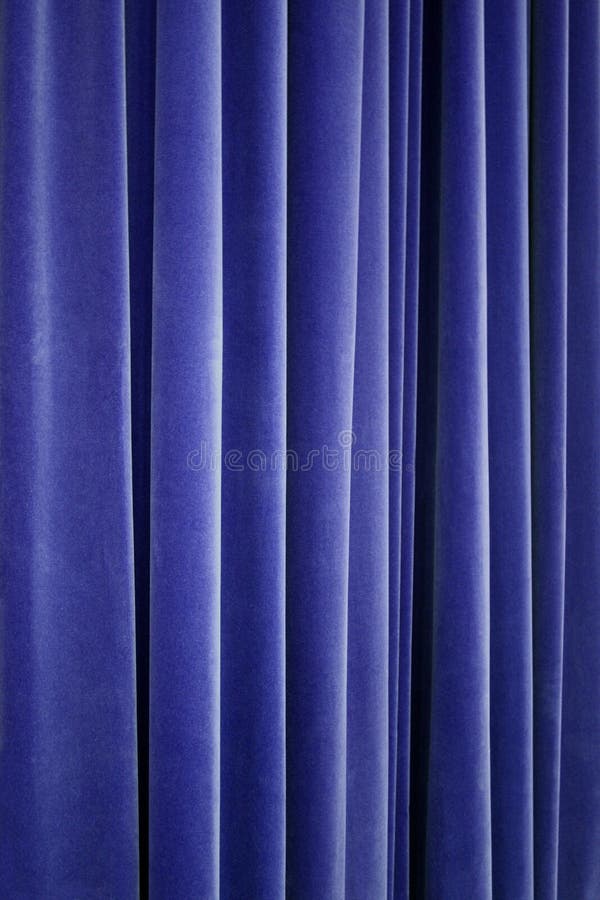 Blue Theater Velvet Curtain Closeup. Blue Theater Velvet Curtain Closeup