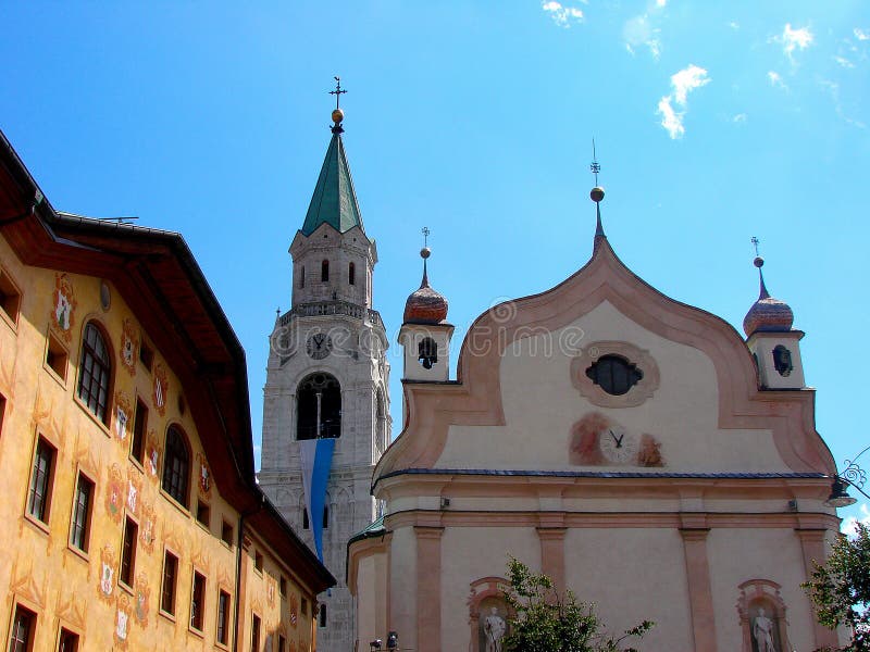 Cortina d`Ampezzo has a thousand year old history and a long tradition as a tourist destination: Dolomites mountains. stock photography Cortina d`Ampezzo has a thousand year old history and a long tradition as a tourist destination: Dolomites mountains. stock photography
