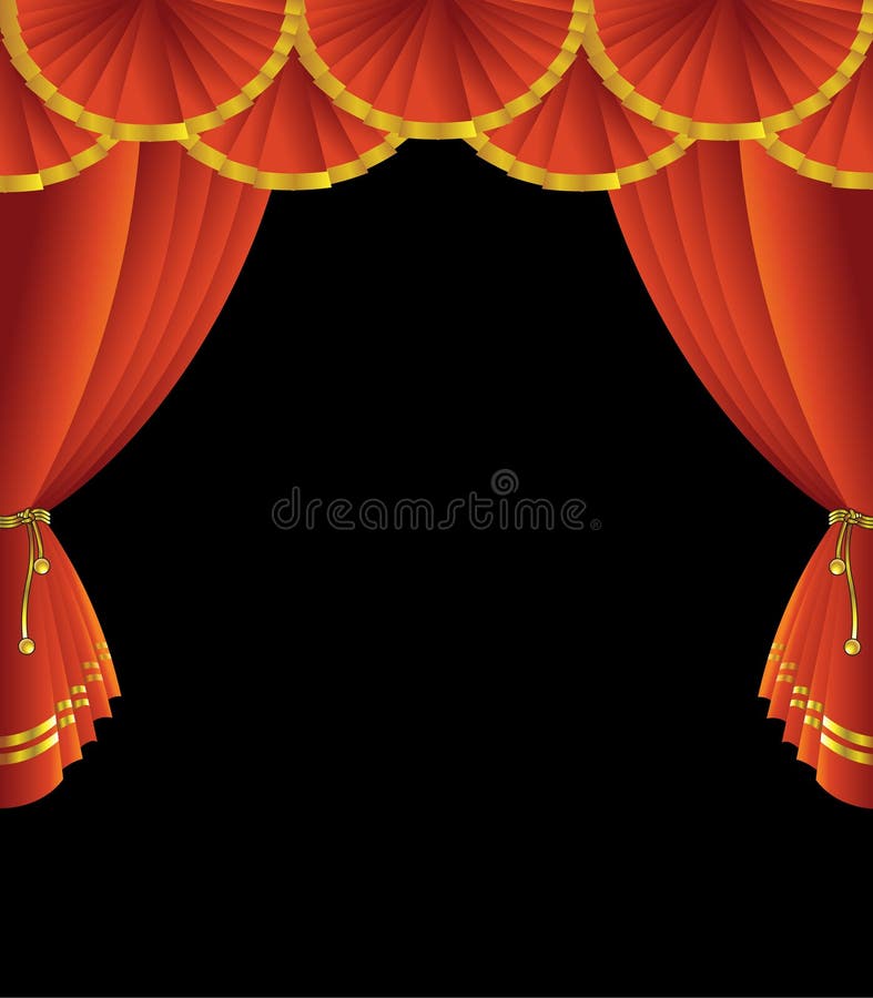 Cortina do estágio do teatro ilustração royalty free Cortina do estágio do teatro ilustração royalty free