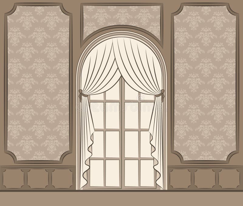 A cortina vintage ilustração do vetor