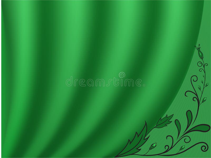 La cortina verde oscuro cerrada en: vector de stock (libre de