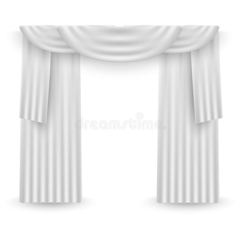 Cortinas Blancas En Un Fondo Blanco Vector Ilustración del Vector -  Ilustración de artes, fama: 83117178