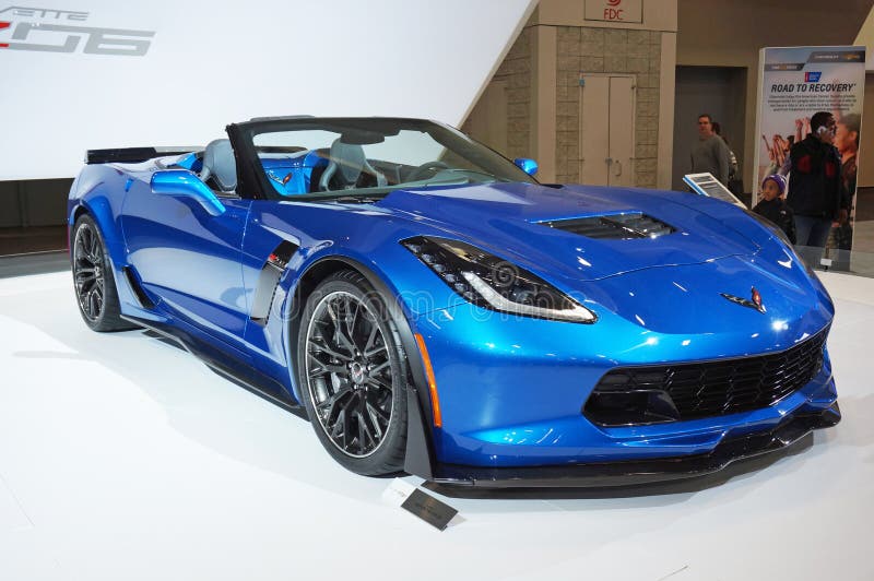 Photo of 2015 chevrolet corvette Z06 at the washington dc auto show at the washington dc convention center on 1/24/15. This car has a powerful v8 putting out 650 hp making it one of the most powerful production corvettes. The body is made with a combination of aluminum and carbon fiber. A 7 speed manual transmission and an 8 speed automatic transmission are offered. On this car the top has been removed to make it a convertible. With prices starting at around $78000 this is an affordable super car. Photo of 2015 chevrolet corvette Z06 at the washington dc auto show at the washington dc convention center on 1/24/15. This car has a powerful v8 putting out 650 hp making it one of the most powerful production corvettes. The body is made with a combination of aluminum and carbon fiber. A 7 speed manual transmission and an 8 speed automatic transmission are offered. On this car the top has been removed to make it a convertible. With prices starting at around $78000 this is an affordable super car.