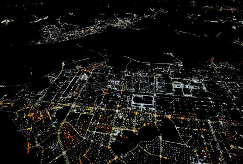 Corée buan photographie aérienne perspective oiseaux vue altitude nuit paysage ville paysage.
