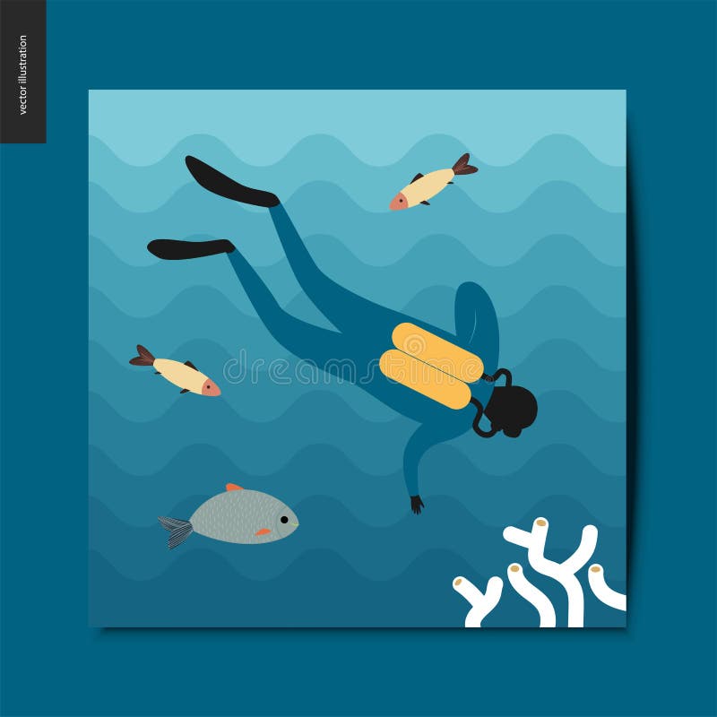 Cose semplici - un subaqueo royalty illustrazione gratis Cose semplici - un subaqueo royalty illustrazione gratis