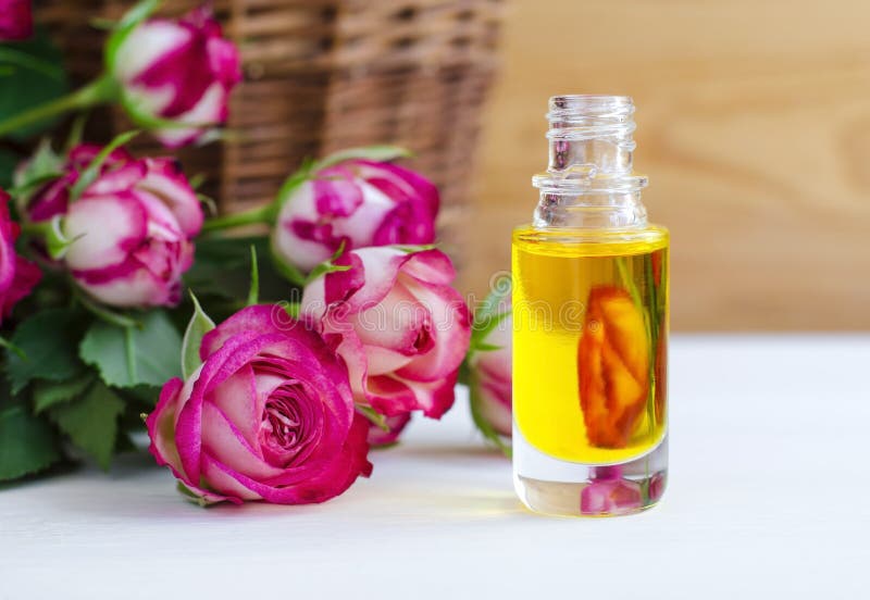 Cosmetic Aroma Oil with Rose Essence Stock Photo Image of aromatic, cosmetic 58422474