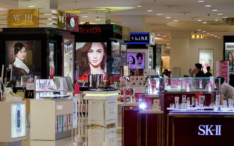 Cosmetic Display in the Mall. Editorial Photography Image of inside