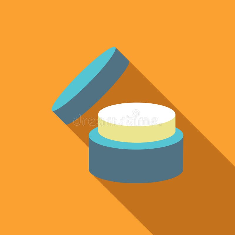 Cosmetic Face Cream Jar Icon, Flat Style Stock Vector Illustration of
