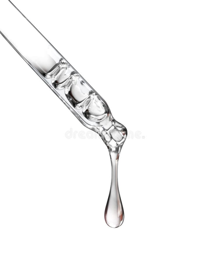 Cosmetic pipette with a drop close up on white background royalty free stock photos Cosmetic pipette with a drop close up on white background royalty free stock photos