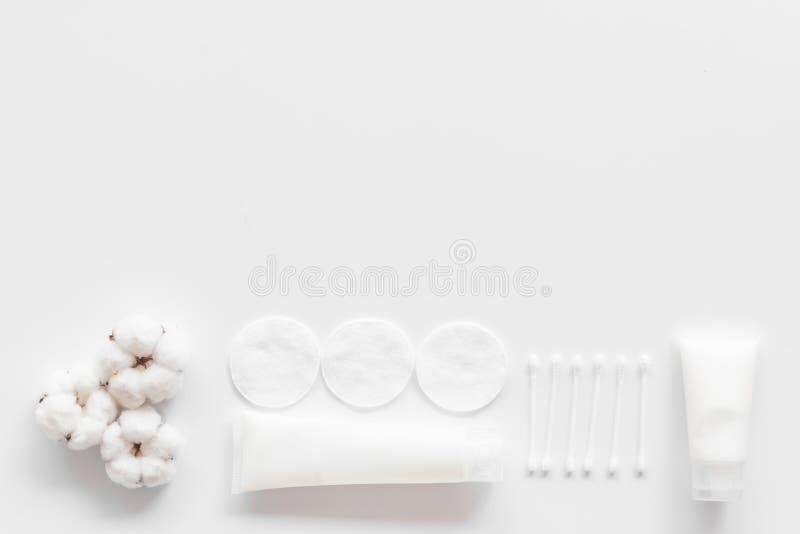 Download Hygiene Cotton Swabs, Pads And Cream For Pattern On White ...