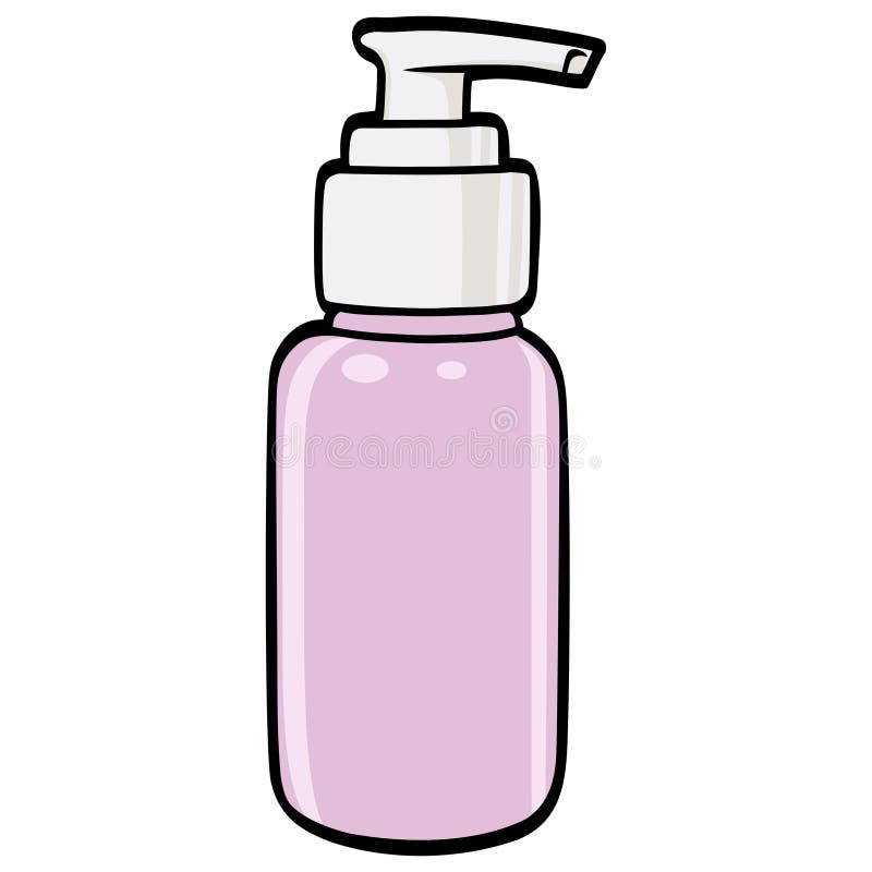 Cosmetic skincare pink bottle pump illustration vector ilustração stock