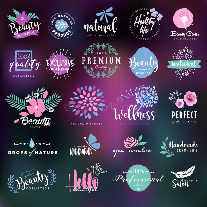 Cosmetics and beauty labels and badges collection royalty free illustration Cosmetics and beauty labels and badges collection royalty free illustration