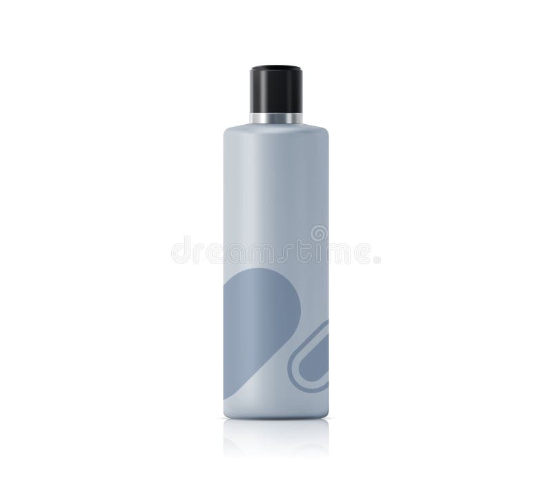 Cosmetics bottle 3d realistic package template stock illustration
