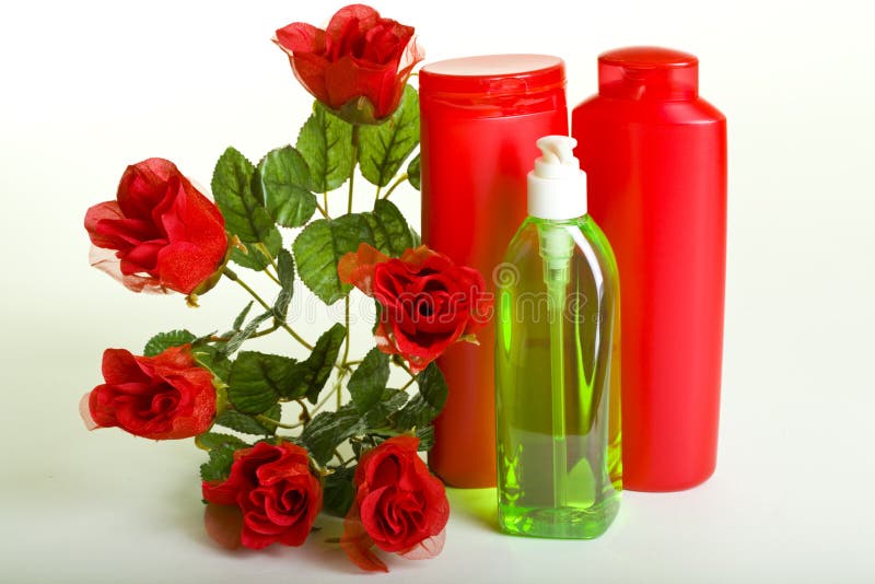 Cosmetics with Flowers stock image. Image of scented 10751501