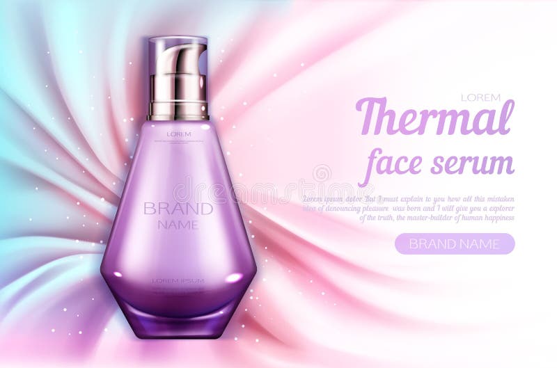 Cosmetics serum bottle mockup thermal face product royalty free illustration Cosmetics serum bottle mockup thermal face product royalty free illustration