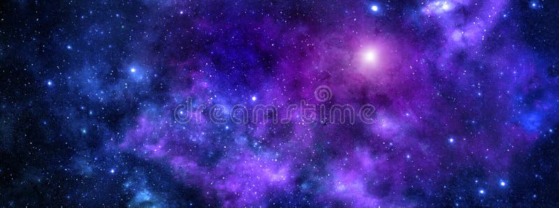 Cosmic Background with a Purple Nebula and Shining Stars Stock Photo -  Image of universe, deep: 228175998