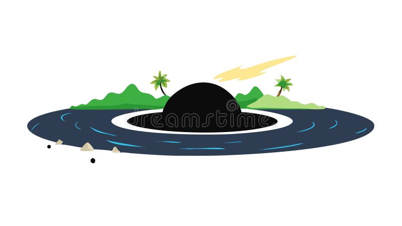 Cosmic Black Hole Vortex in Space, Gravitational Pull, vector design Generative AI stock illustration
