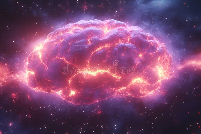 Cosmic Brain Concept: Futuristic Visualization for Sci-Fi and Technology Designs Generative AI vector illustration