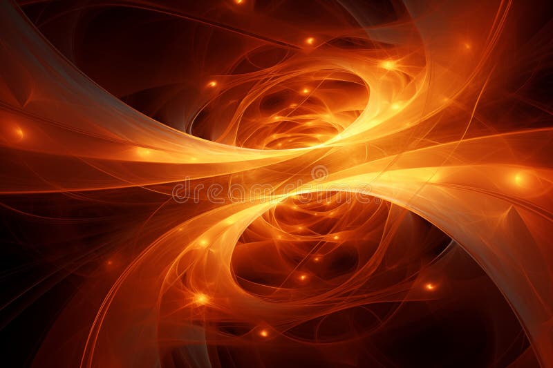 Cosmic convergence abstract background with orange and black colors stock illustration