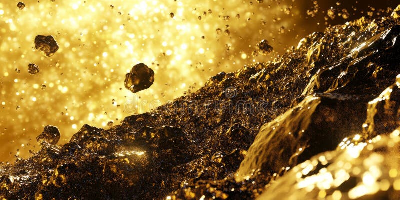 A cosmic d background with mesmerizing view of massive asteroid belt illuminated by the golden light distant star deep space immagini stock libere da diritti