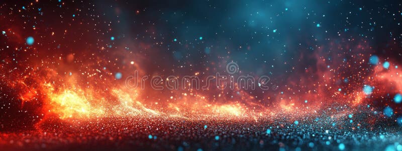 Cosmic Deep Navy Banner z Neon Pink Confetti Starry Frame ilustracja wektor