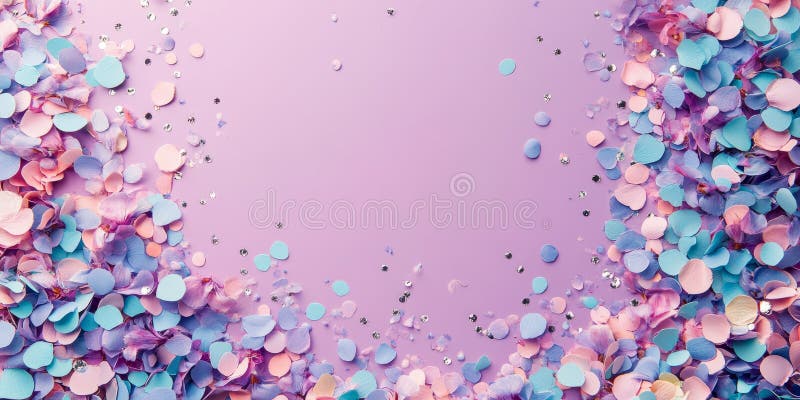 Cosmic Deep Navy Banner z Neon Pink Confetti Starry Frame ilustracji
