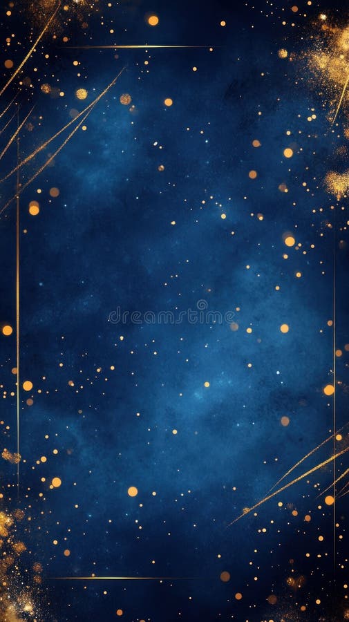 Cosmic Deep Navy Banner z Neon Pink Confetti Starry Frame ilustracji