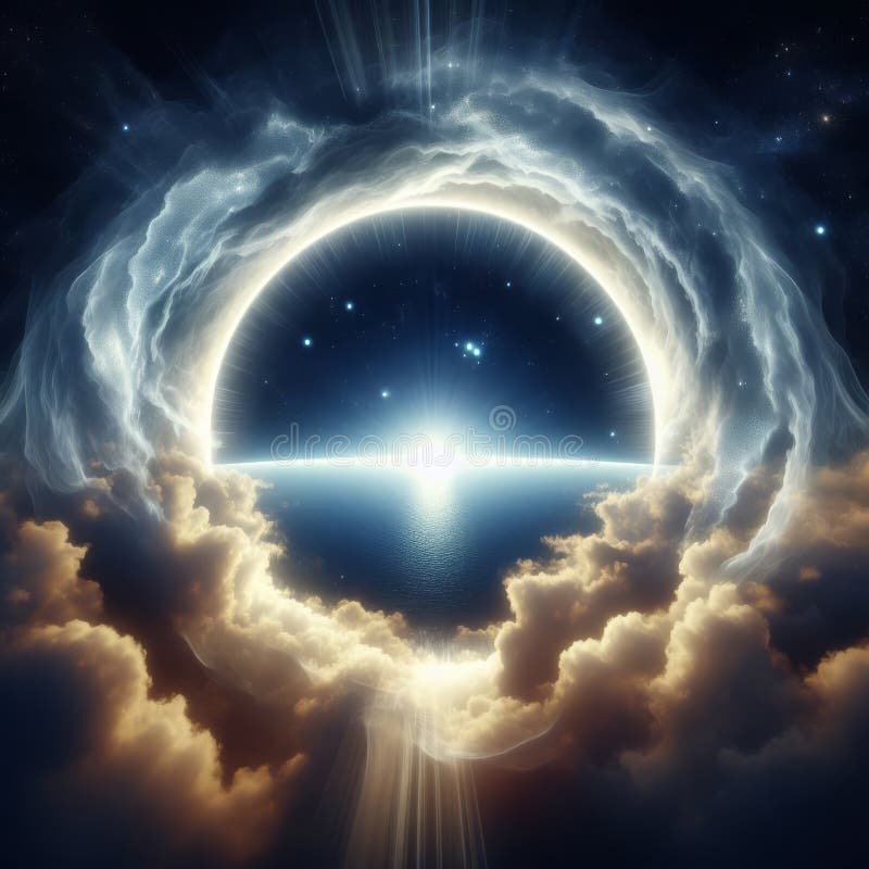 Cosmic Event with Clouds and Light royalty free stock photo