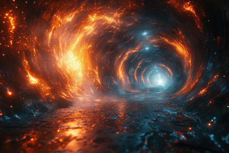 Cosmic gateway digital time quantum tunnel serves as space gate for travel in space royalty free stock photography