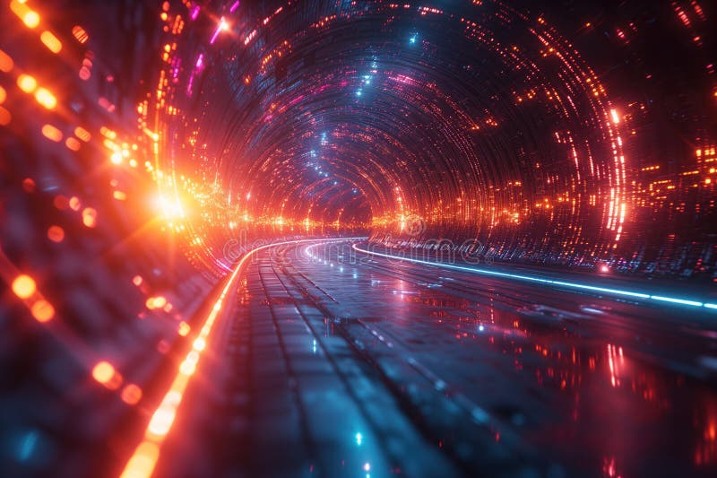 Cosmic gateway is digital time quantum tunnel that serves as gateway to space royalty free stock photos