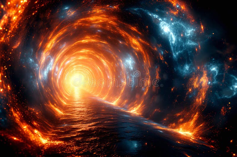 Cosmic gateway digital time quantum tunnel is space gateway for travel in space stock photography