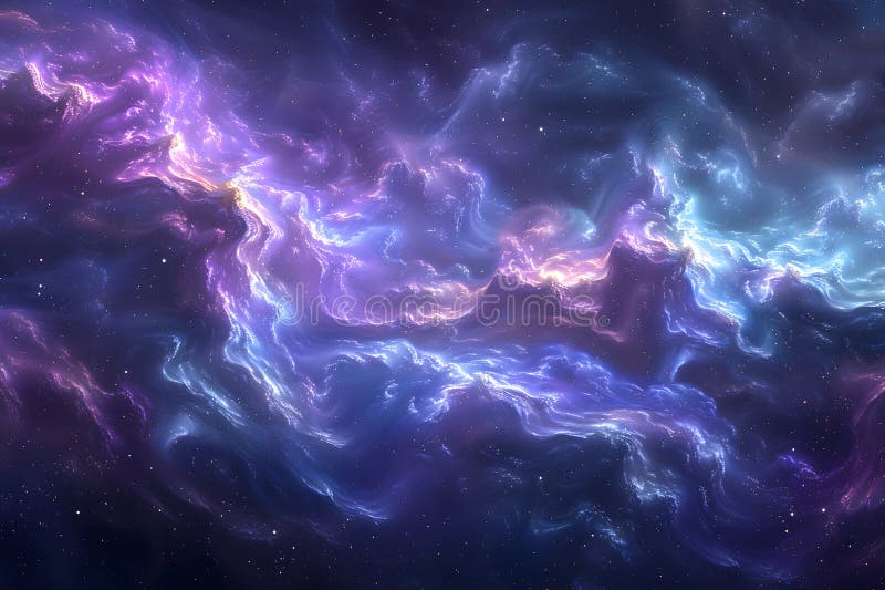 Cosmic Nebula. Djup rymd med moln av Purple Blue och Pink Hues royaltyfri bild