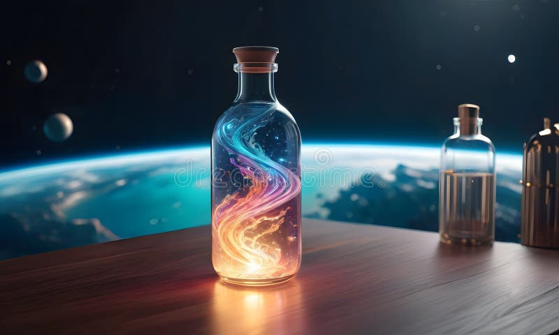 Cosmic Phenomena in Bottles stock images