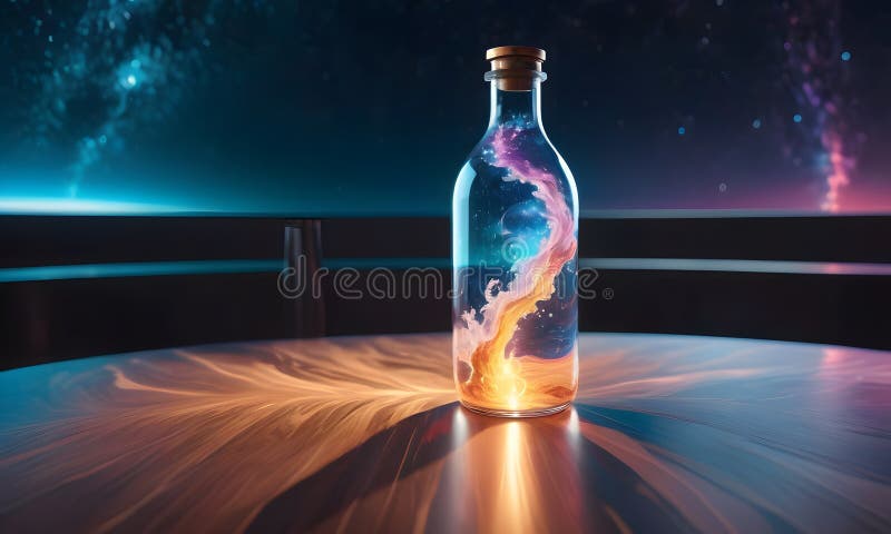 Cosmic Phenomena in Bottles stock image