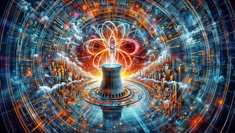 Cosmic Reactor: Sci-Fi Vortex, generative ai royalty free illustration