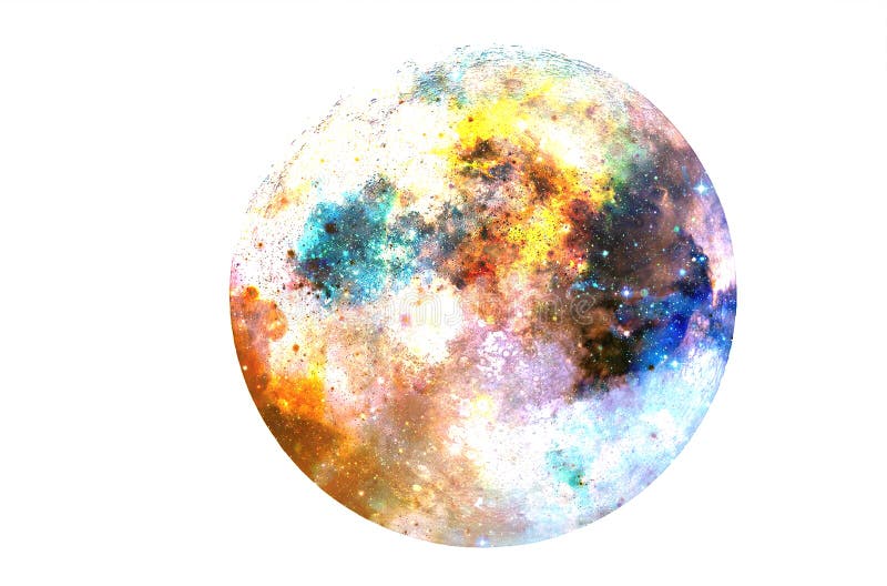 Cosmic Space and Moon Collage on Black Background. Stock Image Image