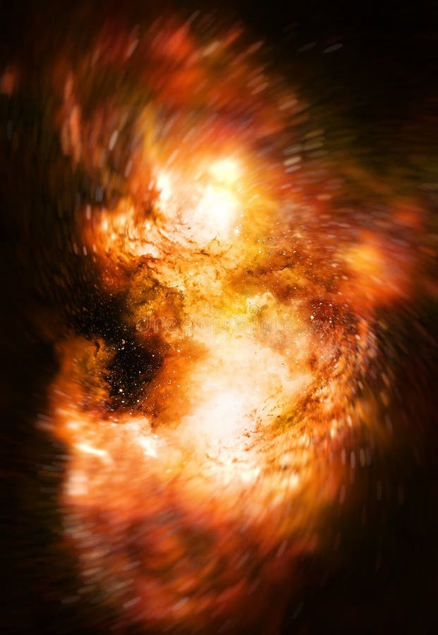 Cosmic space and stars, color cosmic abstract background. Fire effect in space. Blurred dynamic movement effect. vector illustration