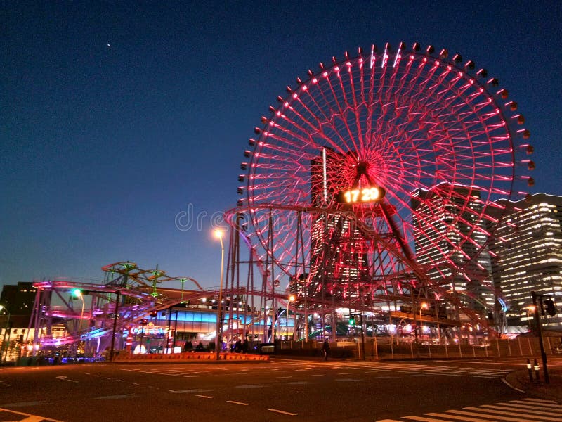 Cosmo World Visible from Yokohama Landmark Tower Stock Image Image of