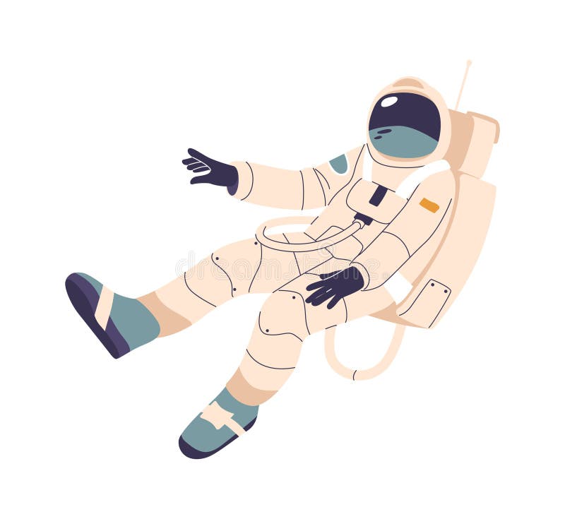 Cosmonaut character wearing space costume vector illustration