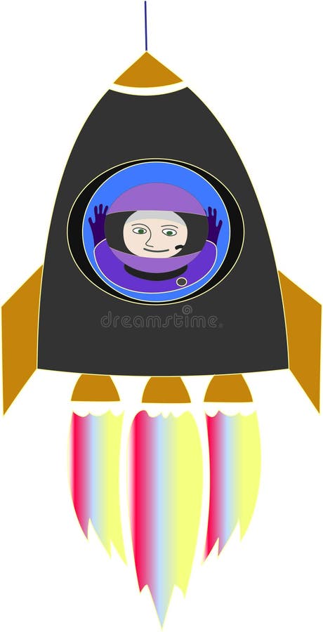 The cosmonaut in a rocket.