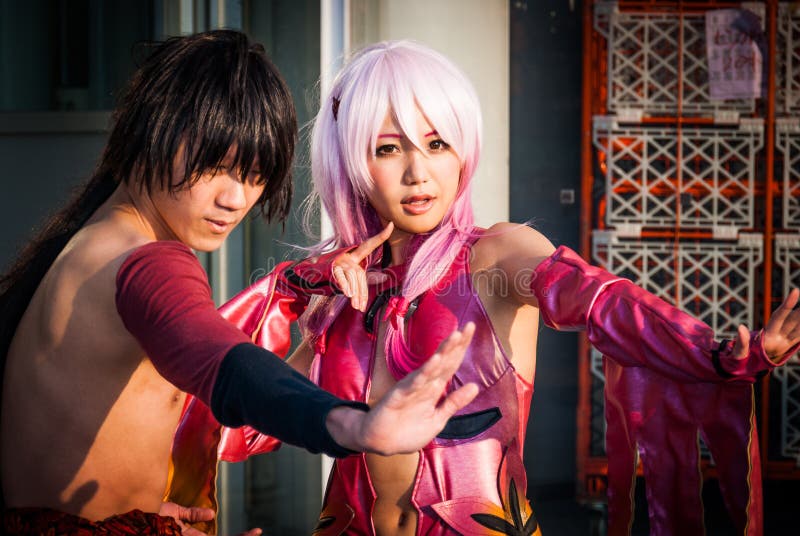 Guilty Crown cosplay editorial photography. Image of animation