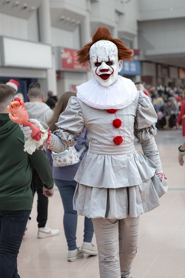 A child cosplaying Pennywise takes a photo with another cosplayer using the  same costume during the, Stock Photo, Picture And Rights Managed Image.  Pic. UIG-1059-48-CHP-SOFA2021-D3-20211016013