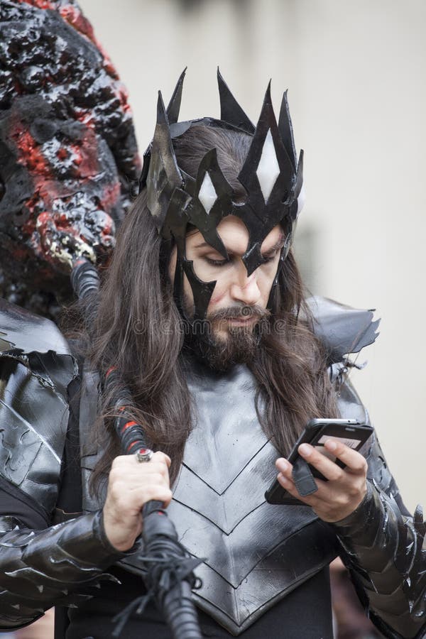 Cosplayer klädde på Lucca komiker och lekar 2017 arkivfoto Cosplayer klädde på Lucca komiker och lekar 2017 arkivfoto